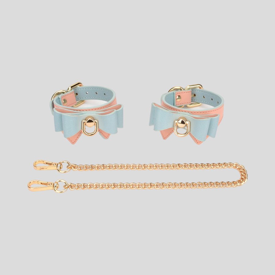 Pretty in Pink - Faux Leather Bow Ankle Cuffs - Shopping & Things